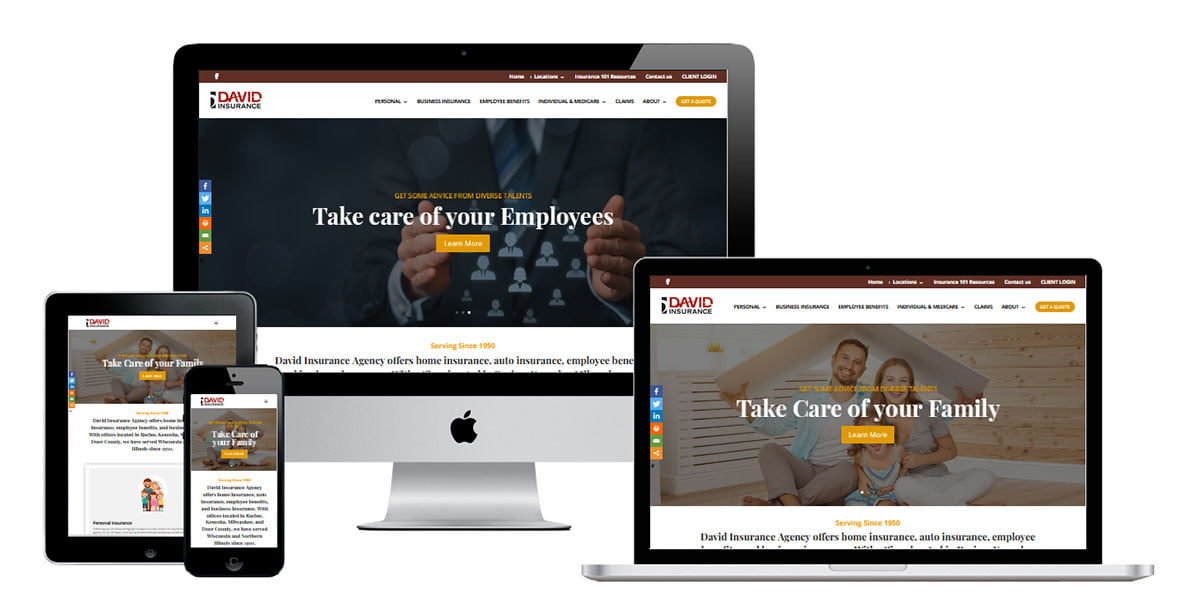 insurance company website design