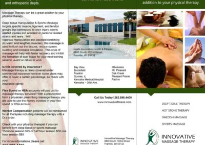 Brochure Design for Massage Therapist Services