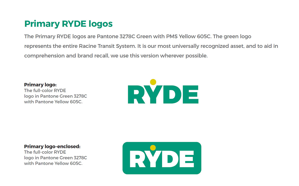RYDE Racine Primary Logos